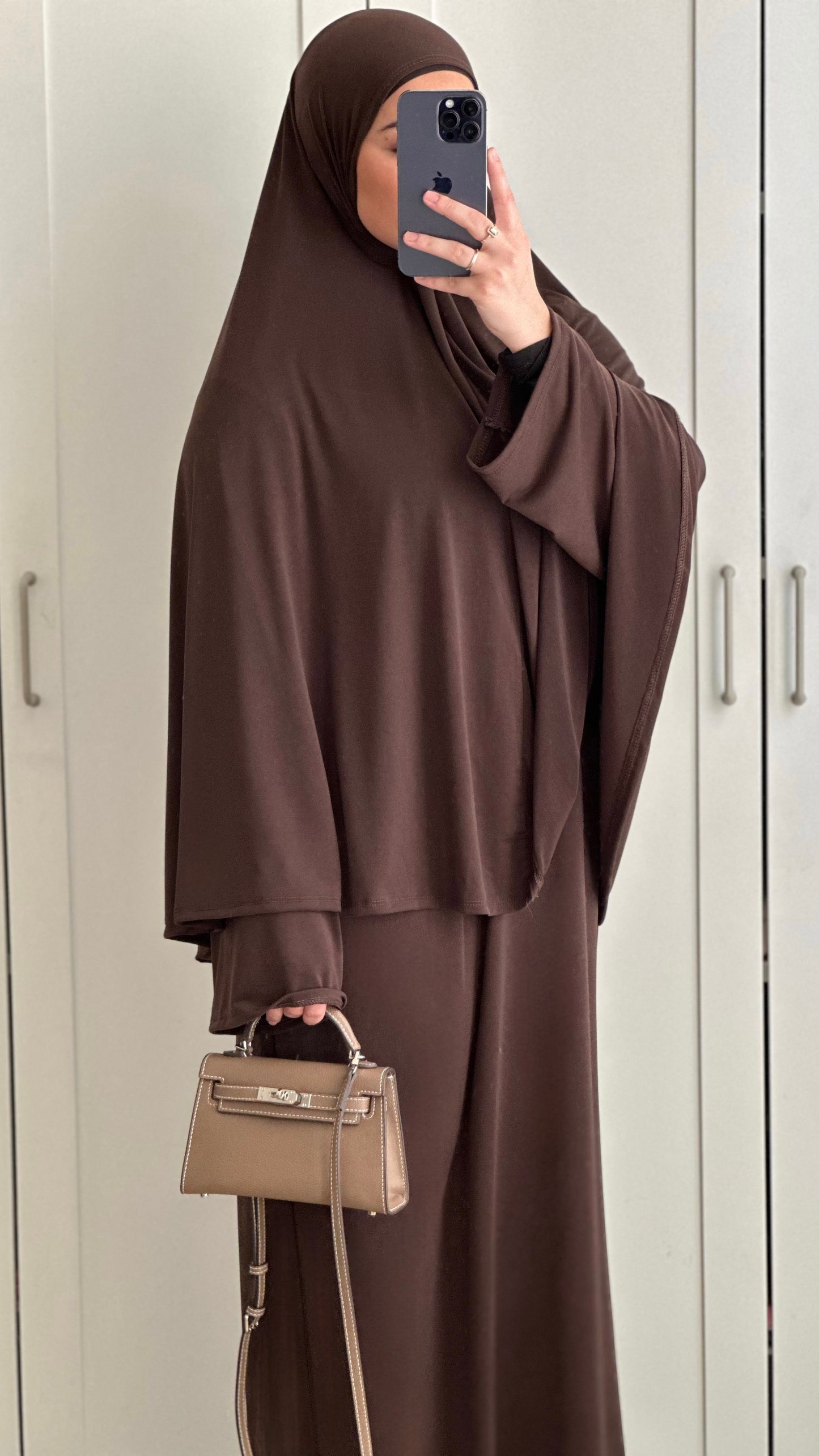 Ensemble khimar - Marron