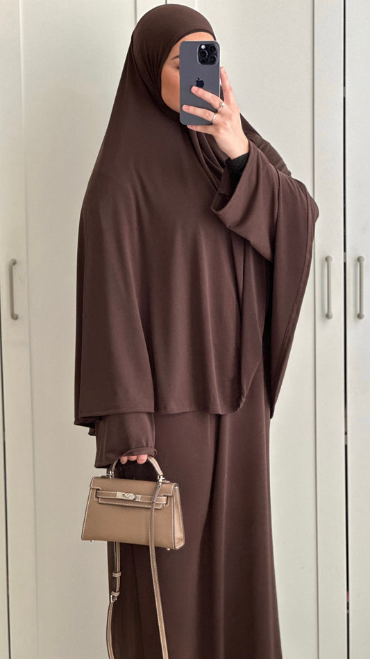 Ensemble khimar - Marron