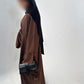 Kimono satin liseret Marron