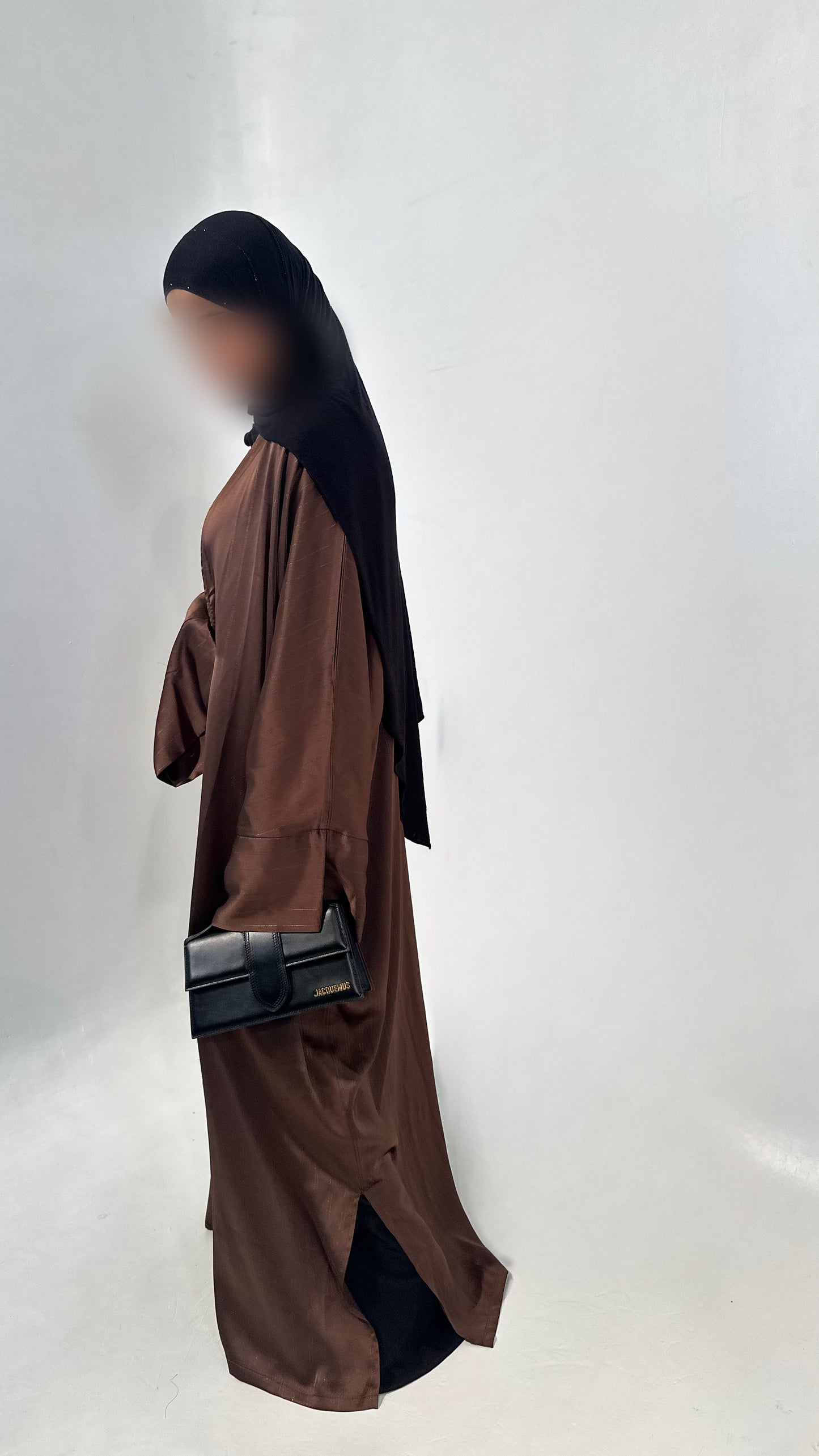 Kimono satin liseret Marron
