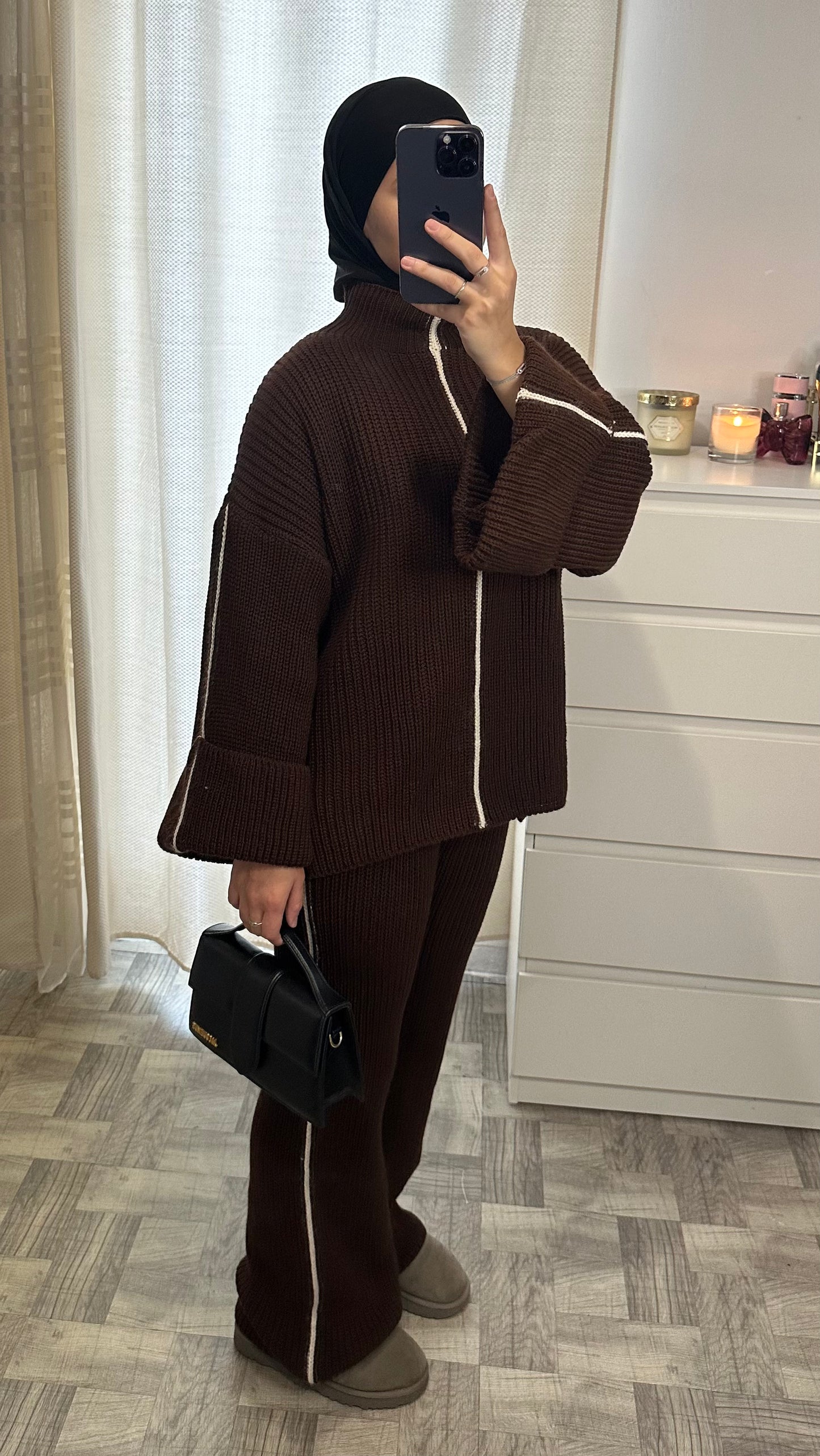 Ensemble en laine Marron