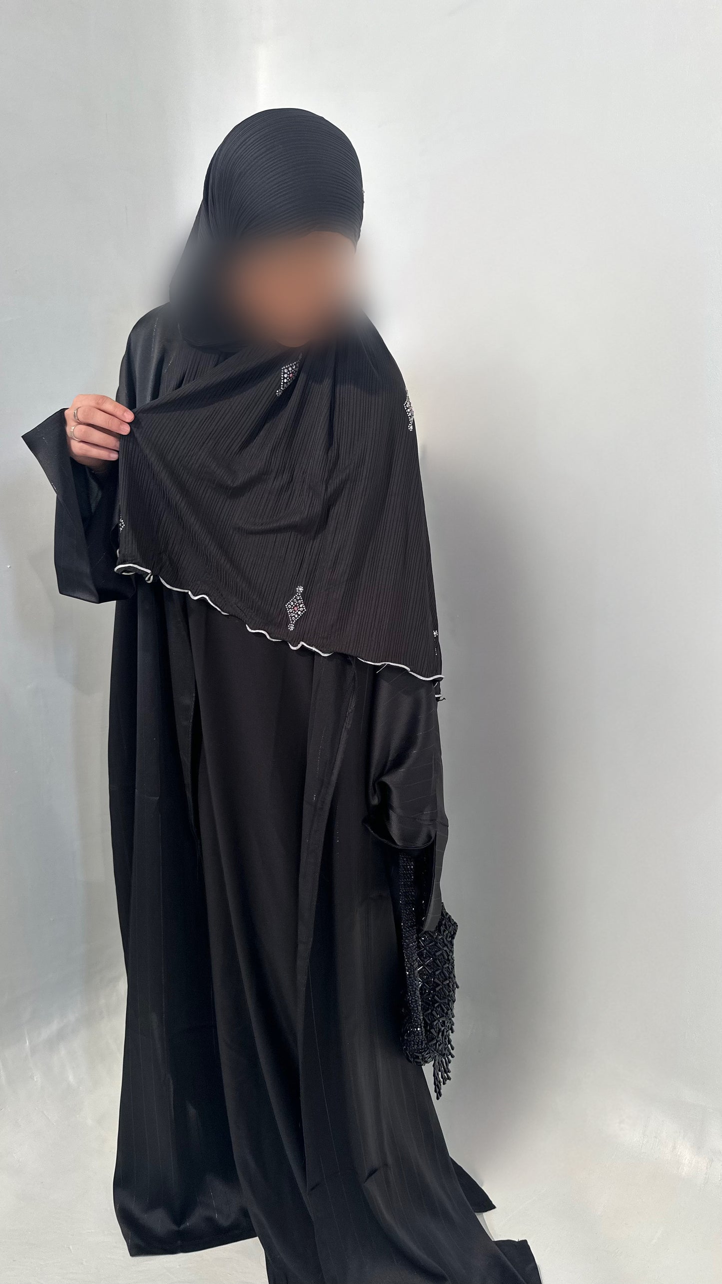 Kimono satin liseret Noir