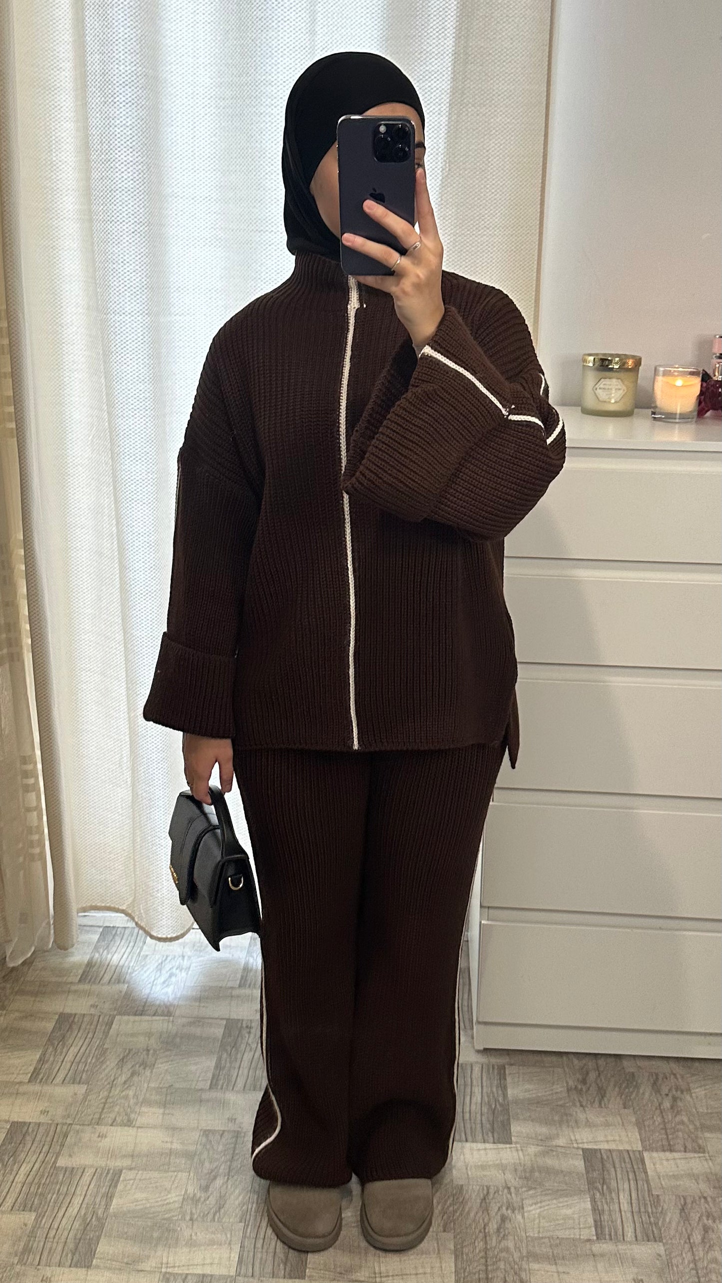 Ensemble en laine Marron