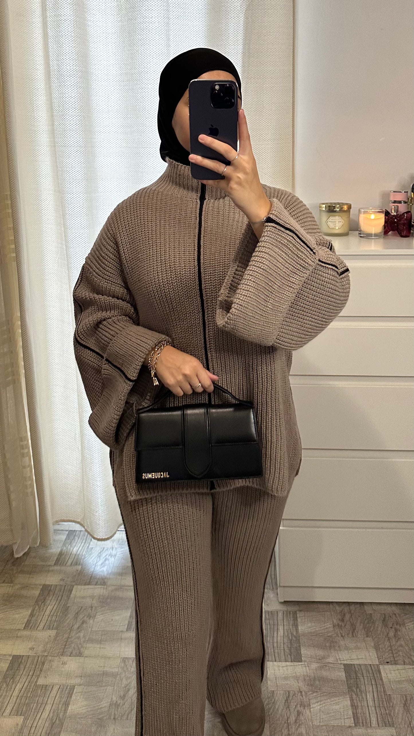 Ensemble en laine Taupe