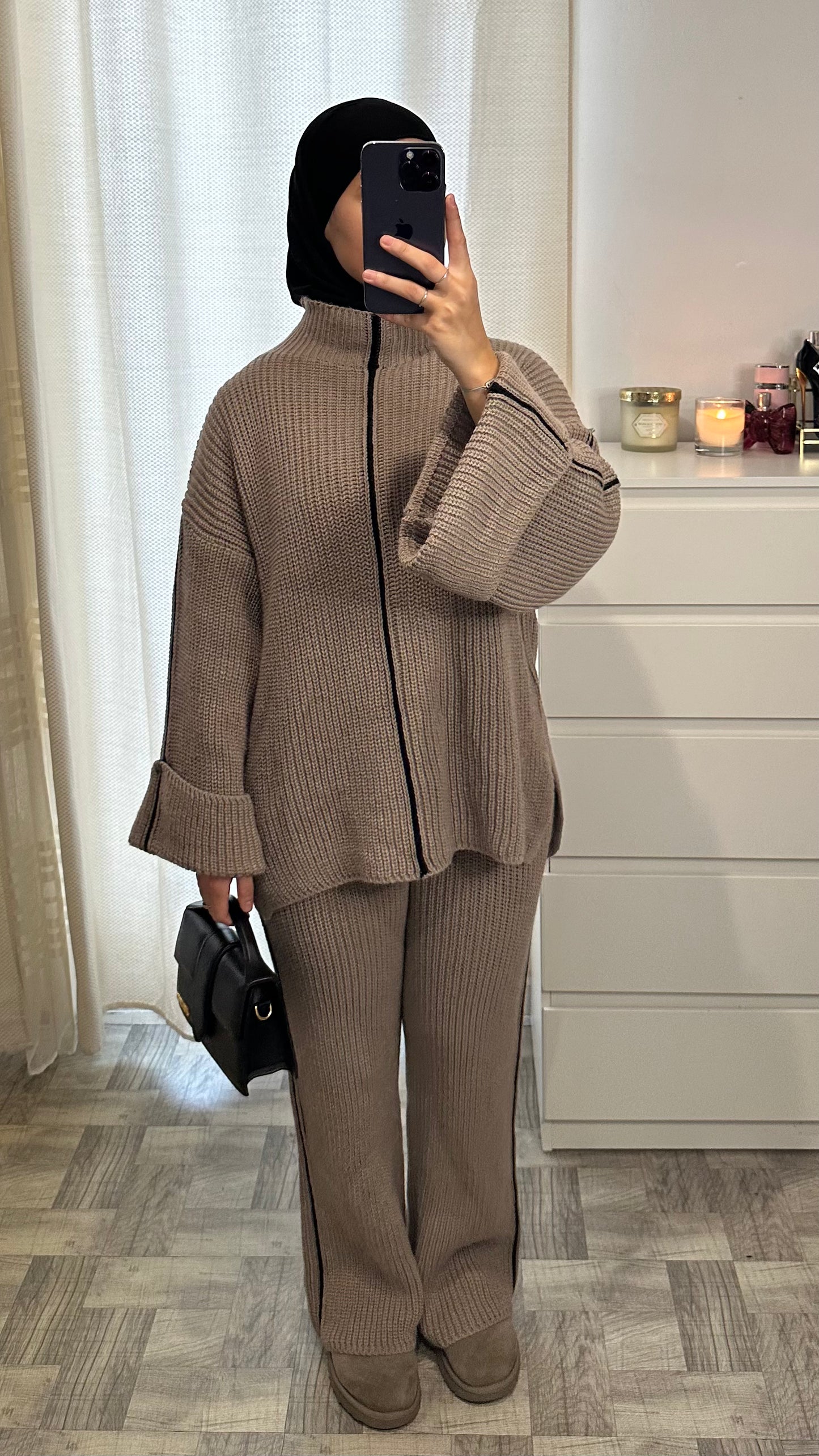 Ensemble en laine Taupe