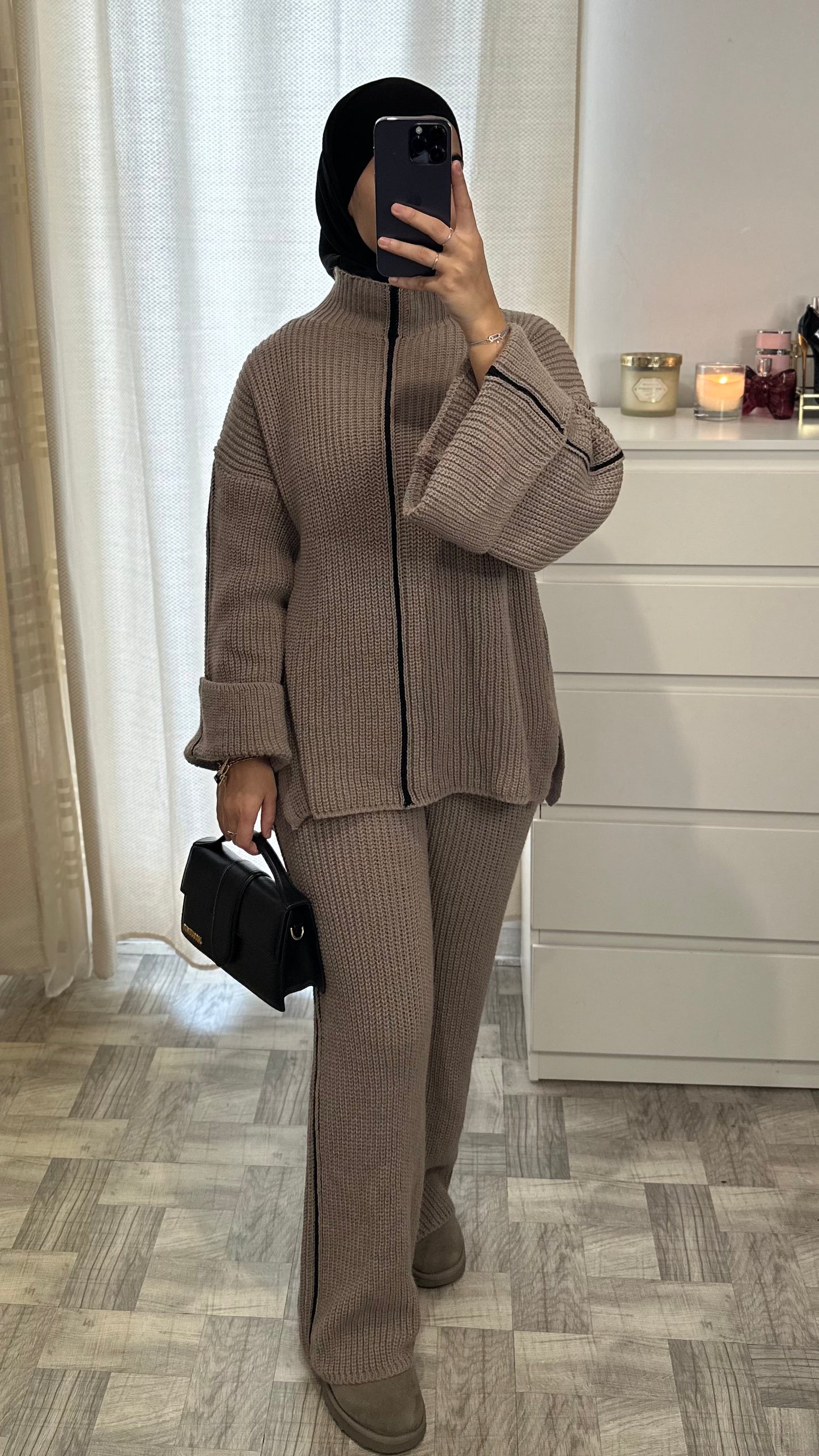 Ensemble en laine Taupe