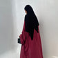 Kimono satiné rayé fuschia
