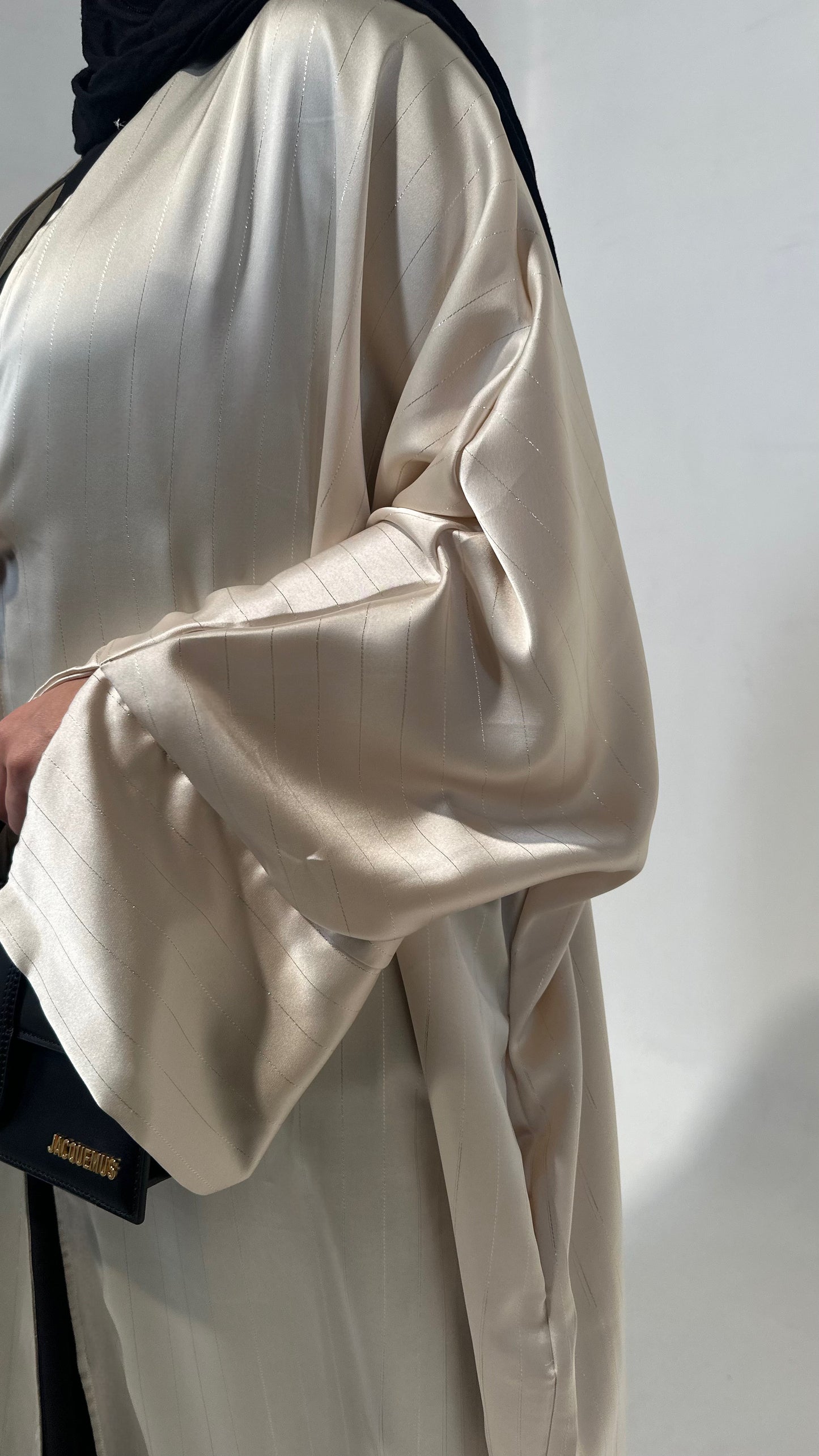 Kimono satin liseret Beige