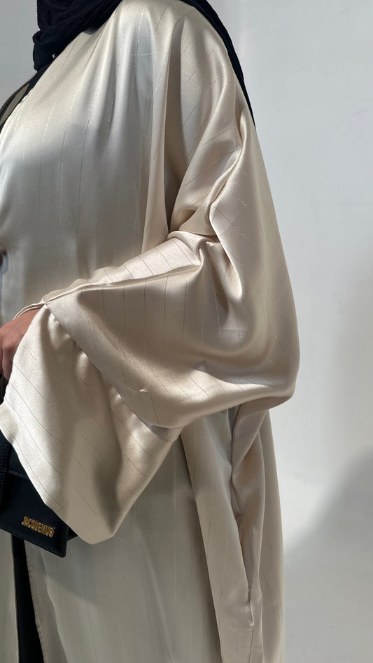 Kimono satin liseret Beige