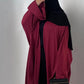 Kimono satiné rayé fuschia
