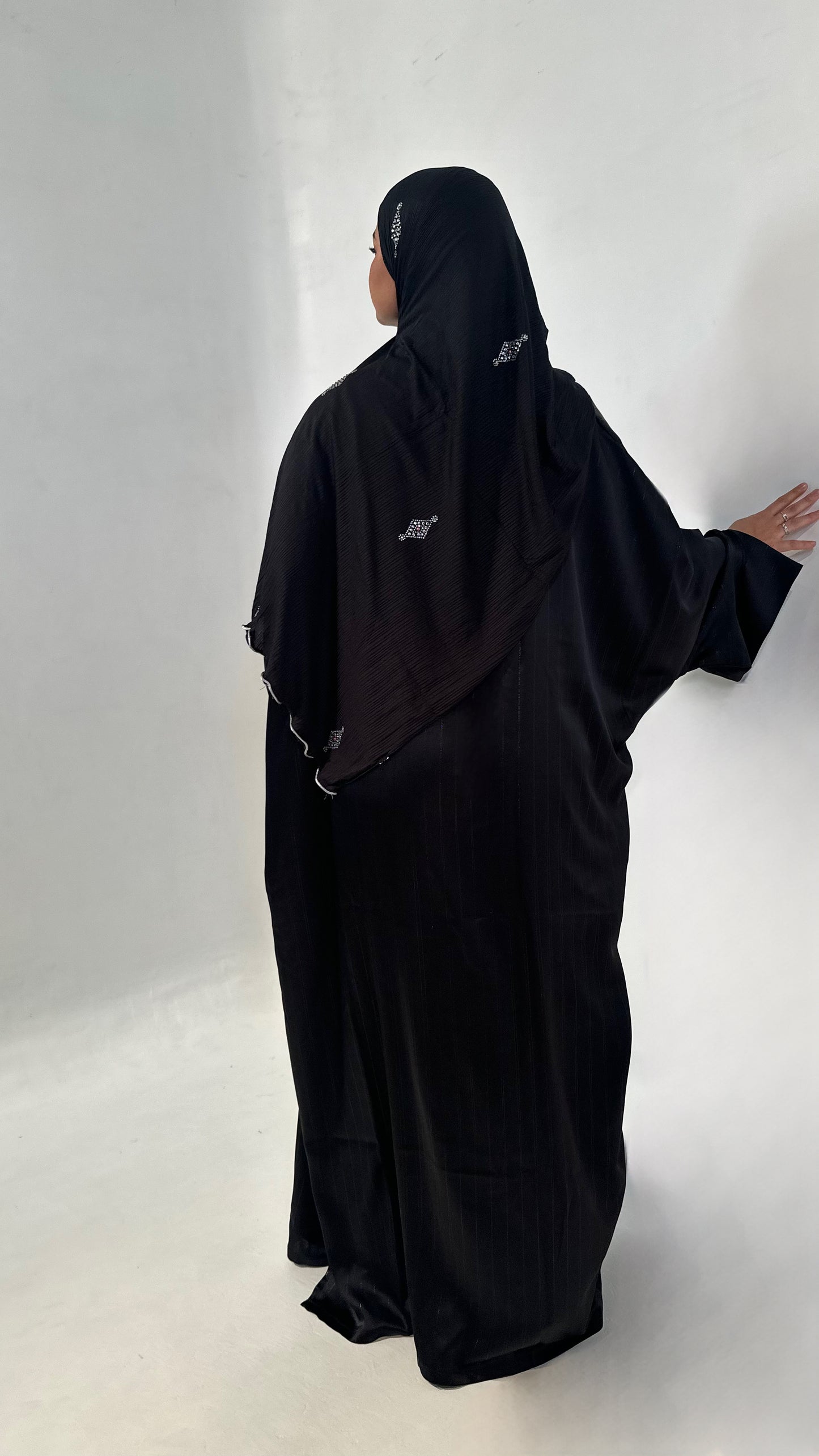 Kimono satin liseret Noir