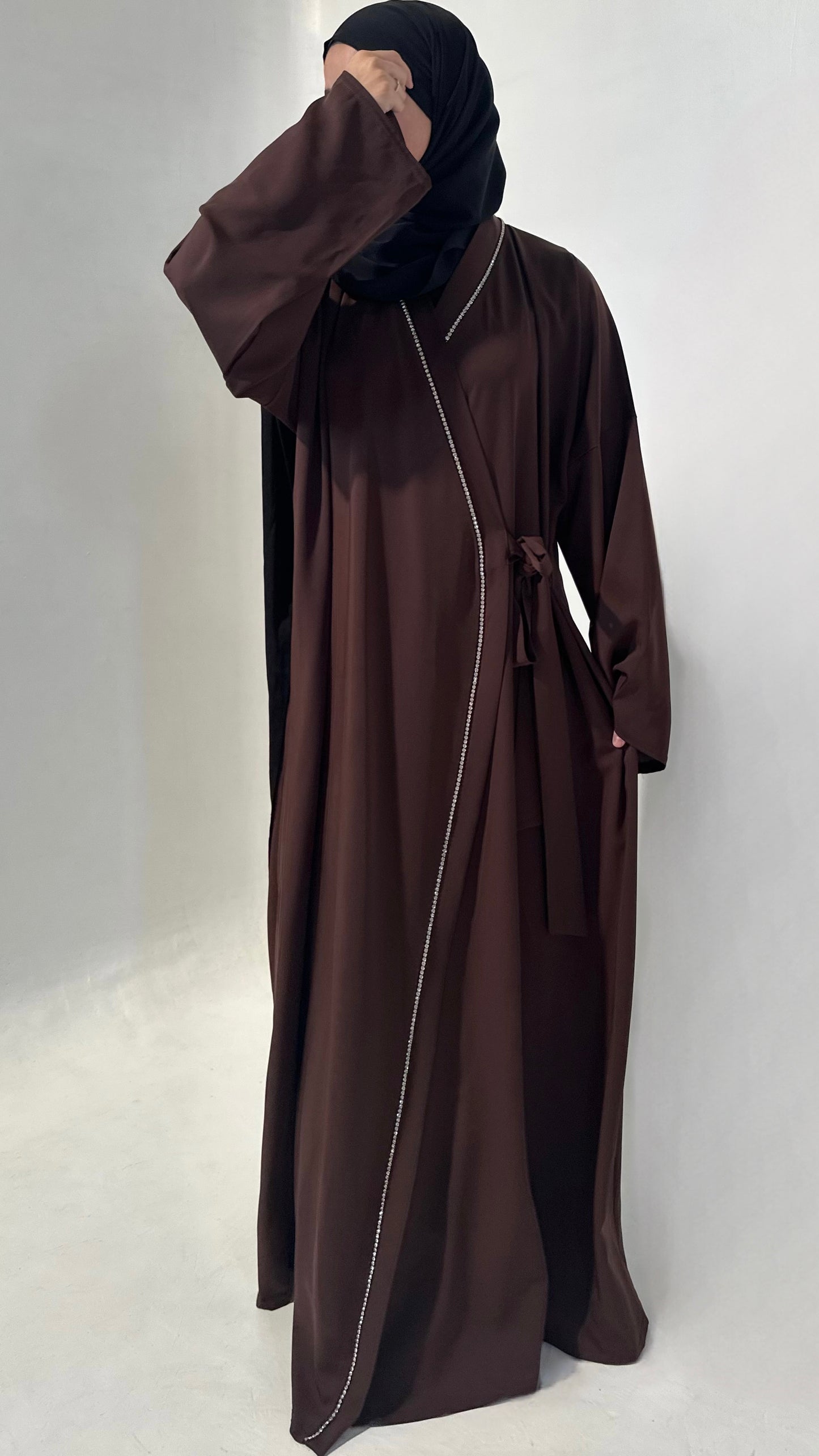 Robe strass Marron