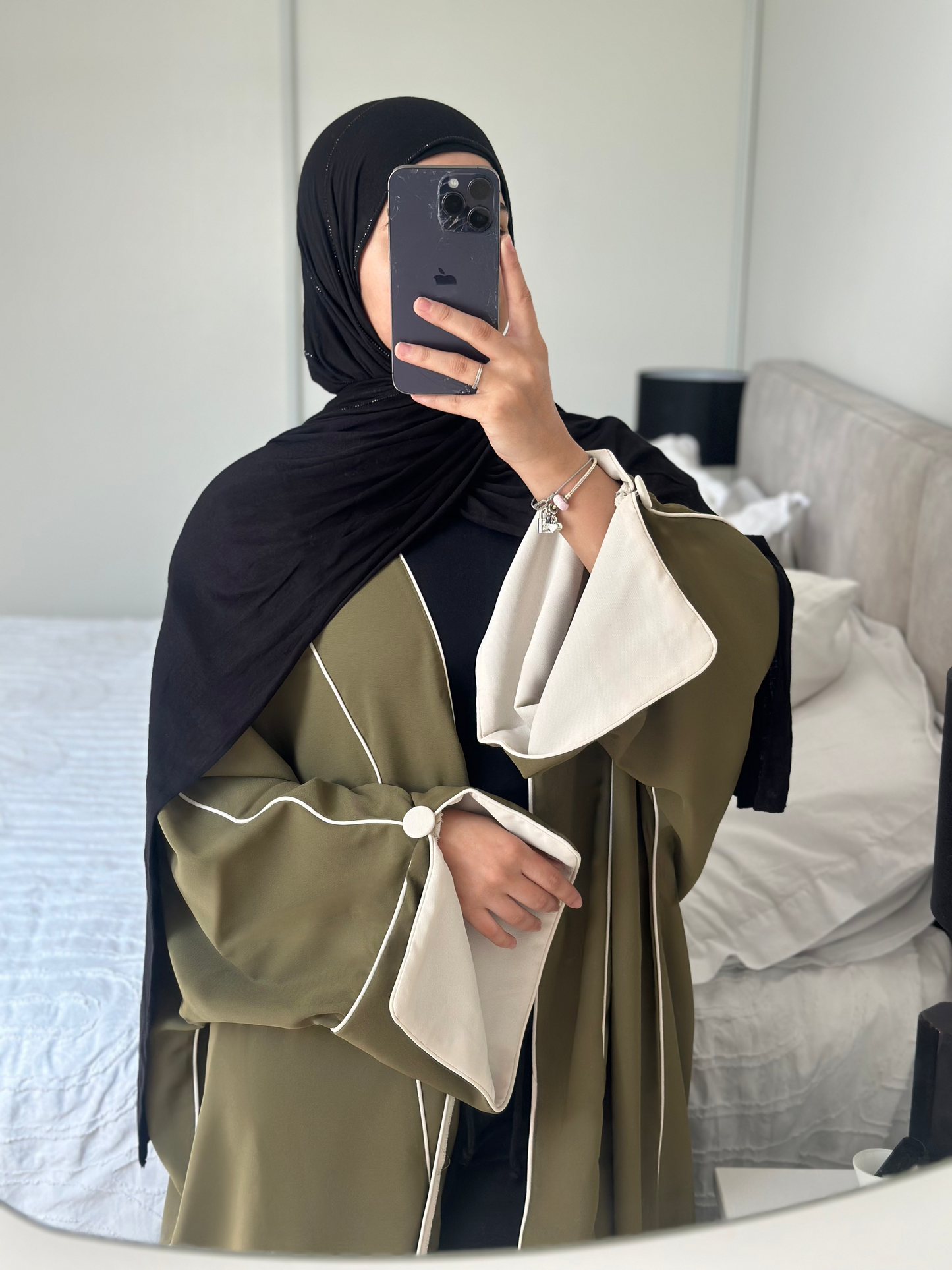Kimono NOUR - Kaki/ Beige