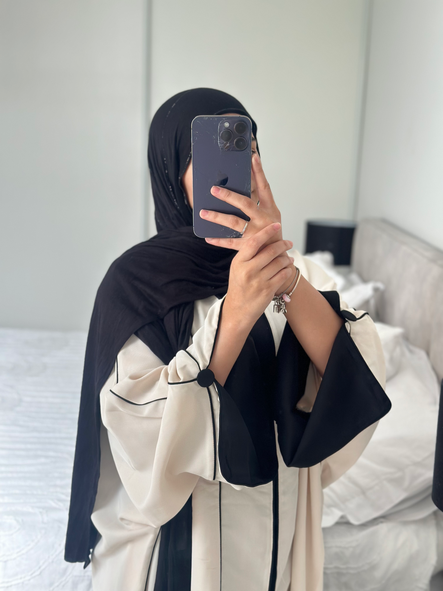 Kimono NOUR - Beige/ Noir