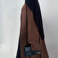 Kimono satin liseret Marron
