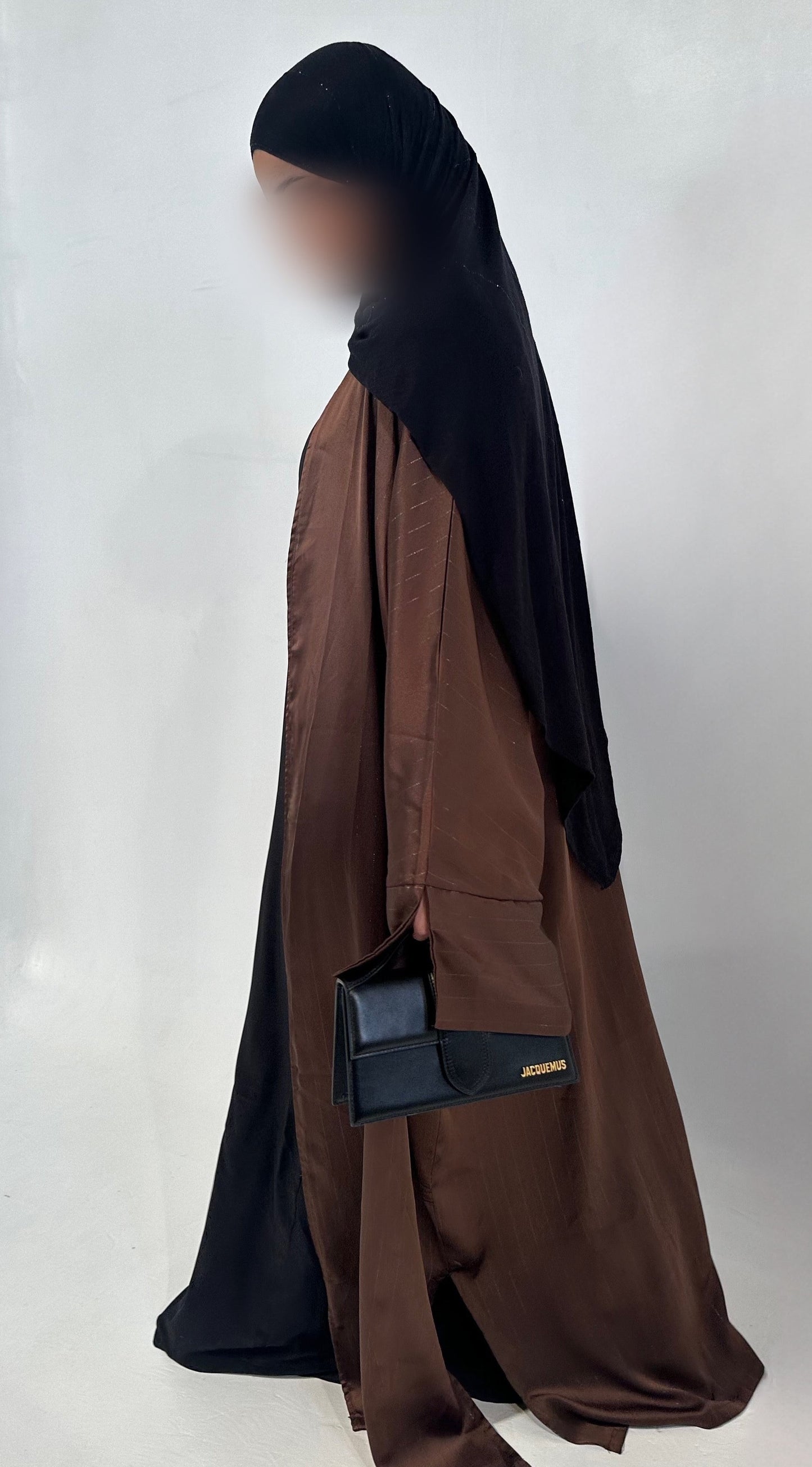 Kimono satin liseret Marron