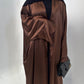 Kimono satin liseret Marron