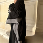 Abaya à frange Noir/ Gris