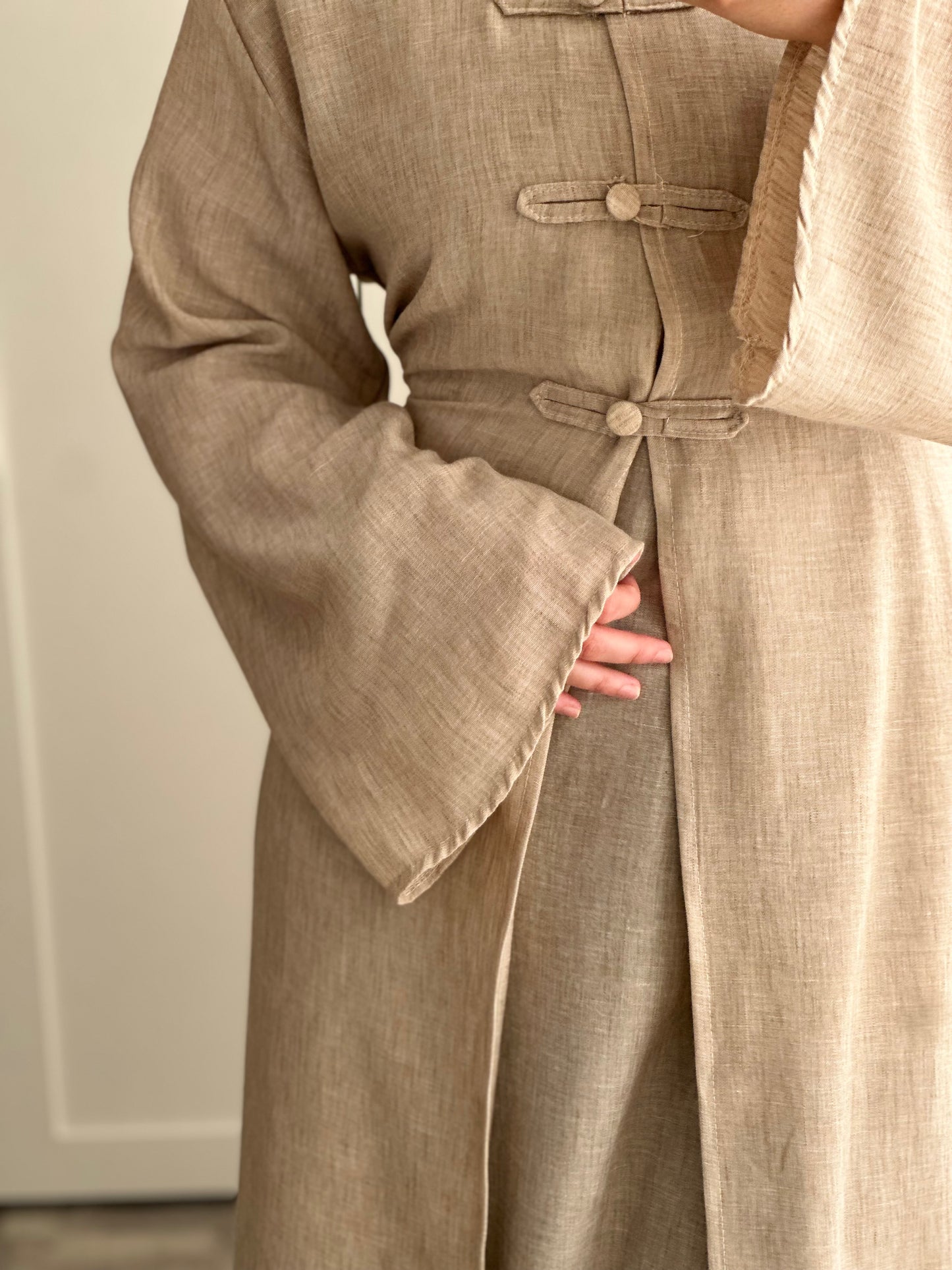 Abaya Harmonie - Effet Lin - Beige