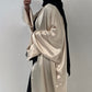 Kimono satin liseret Beige