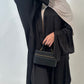 Kimono satiné rayé noir