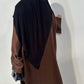 Kimono satin liseret Marron
