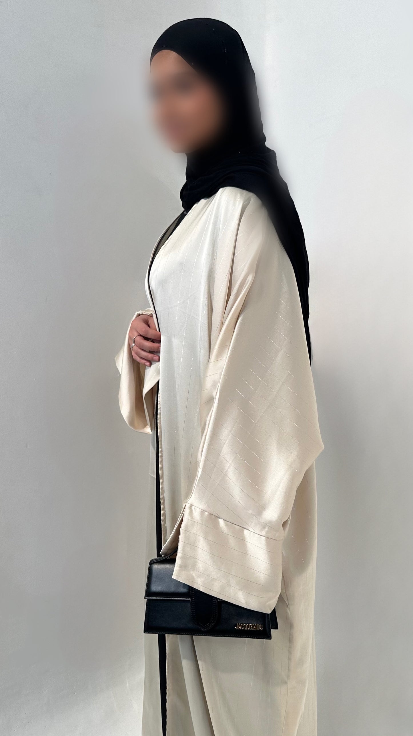 Kimono satin liseret Beige