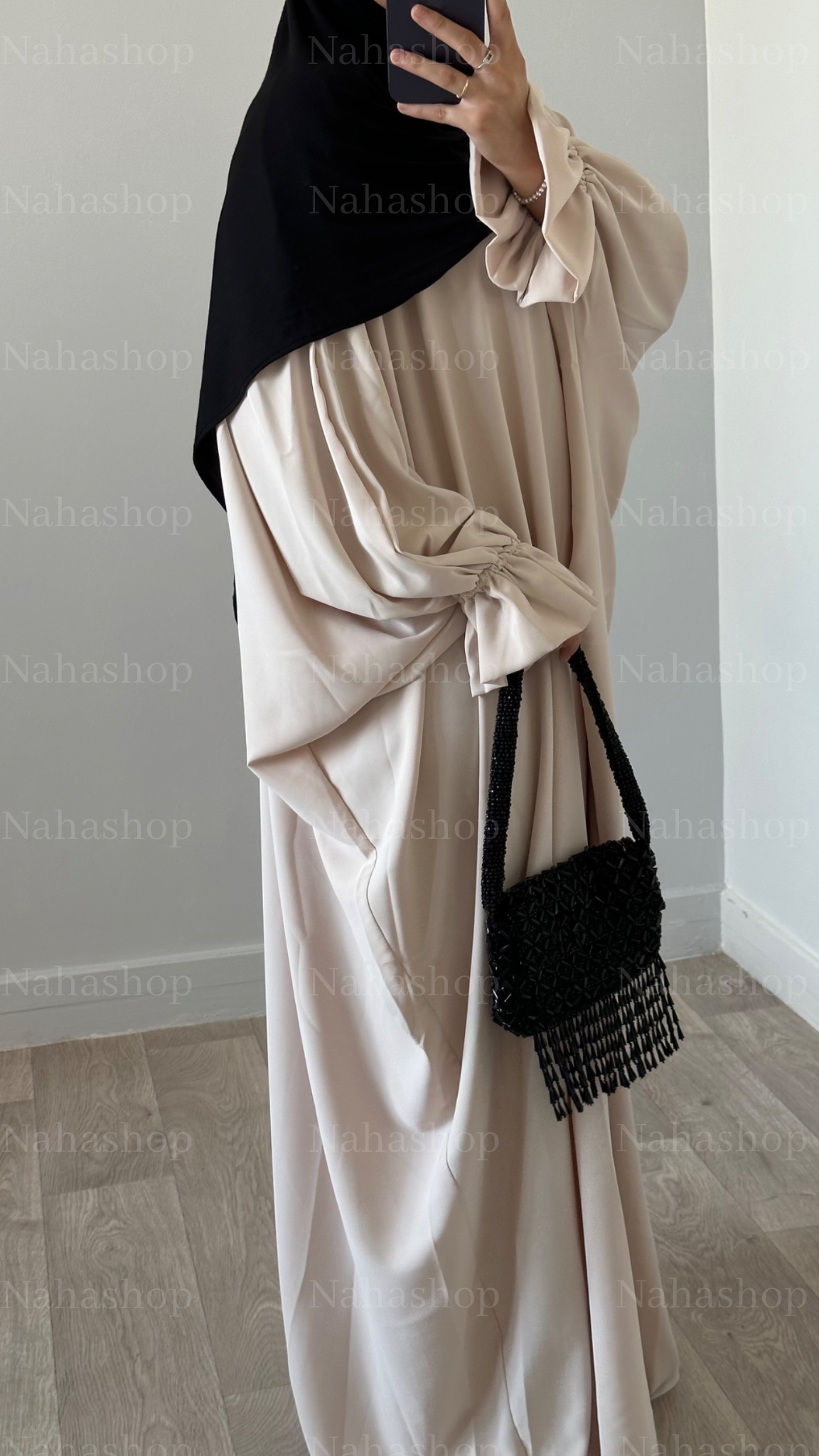 Abaya tulip sleeve BLACK