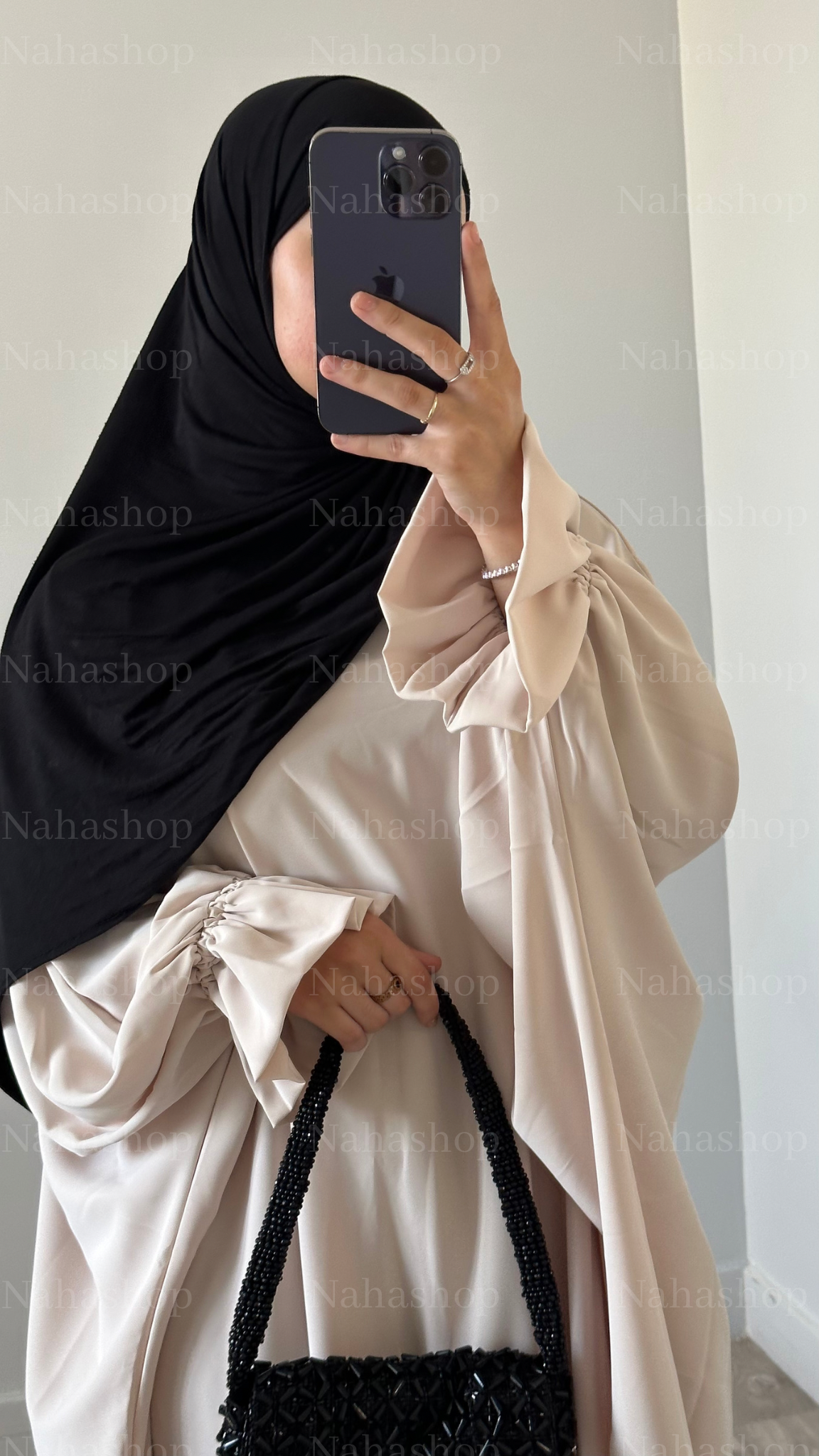 Abaya tulip sleeve BLACK