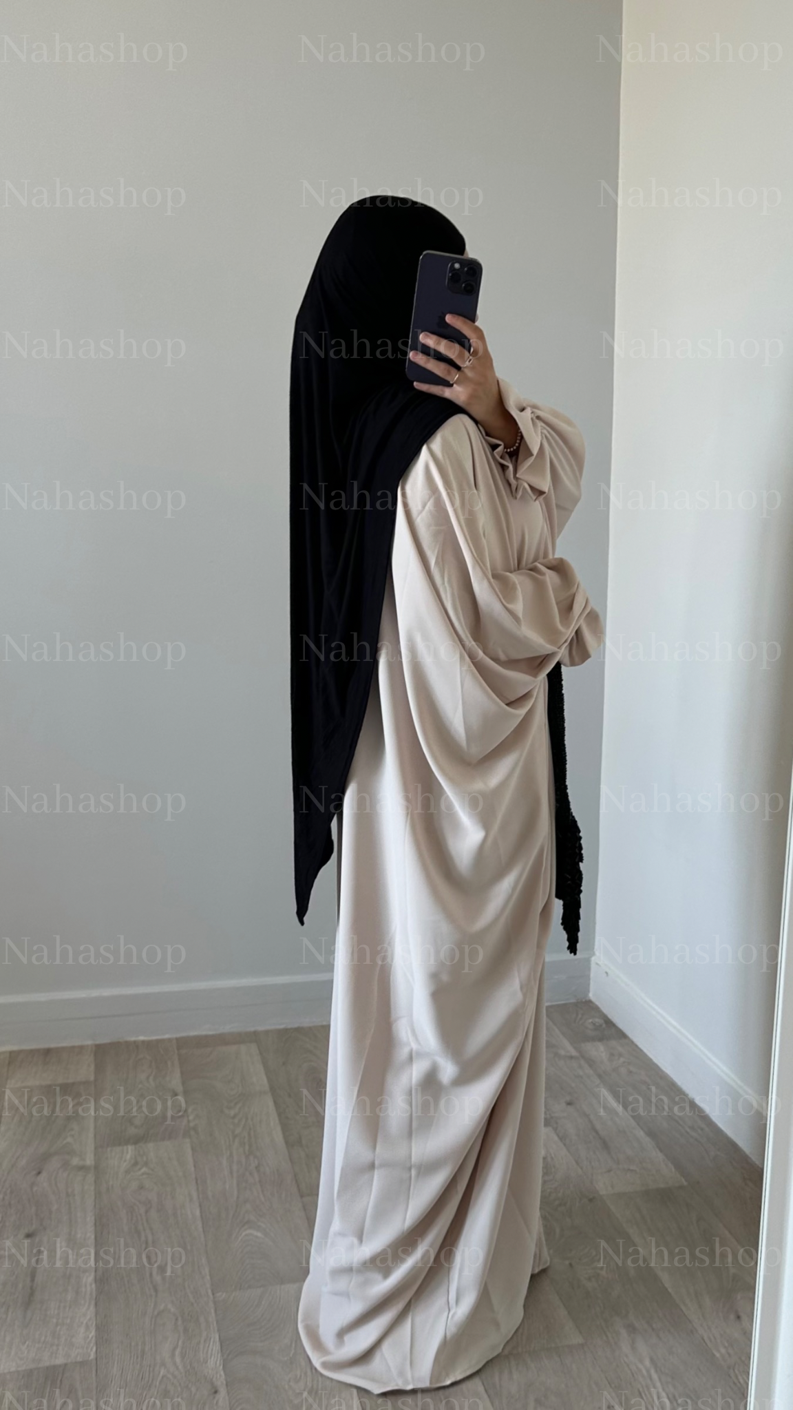 Abaya tulip sleeve BLACK