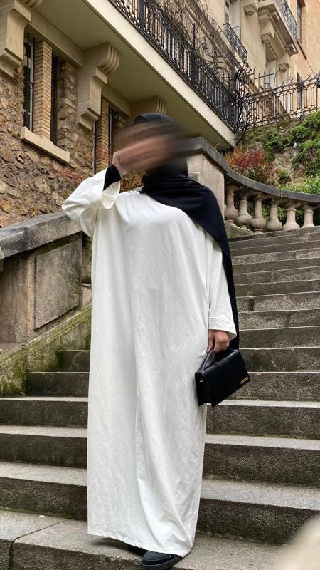 Robe tee-shirt longue - Blanc