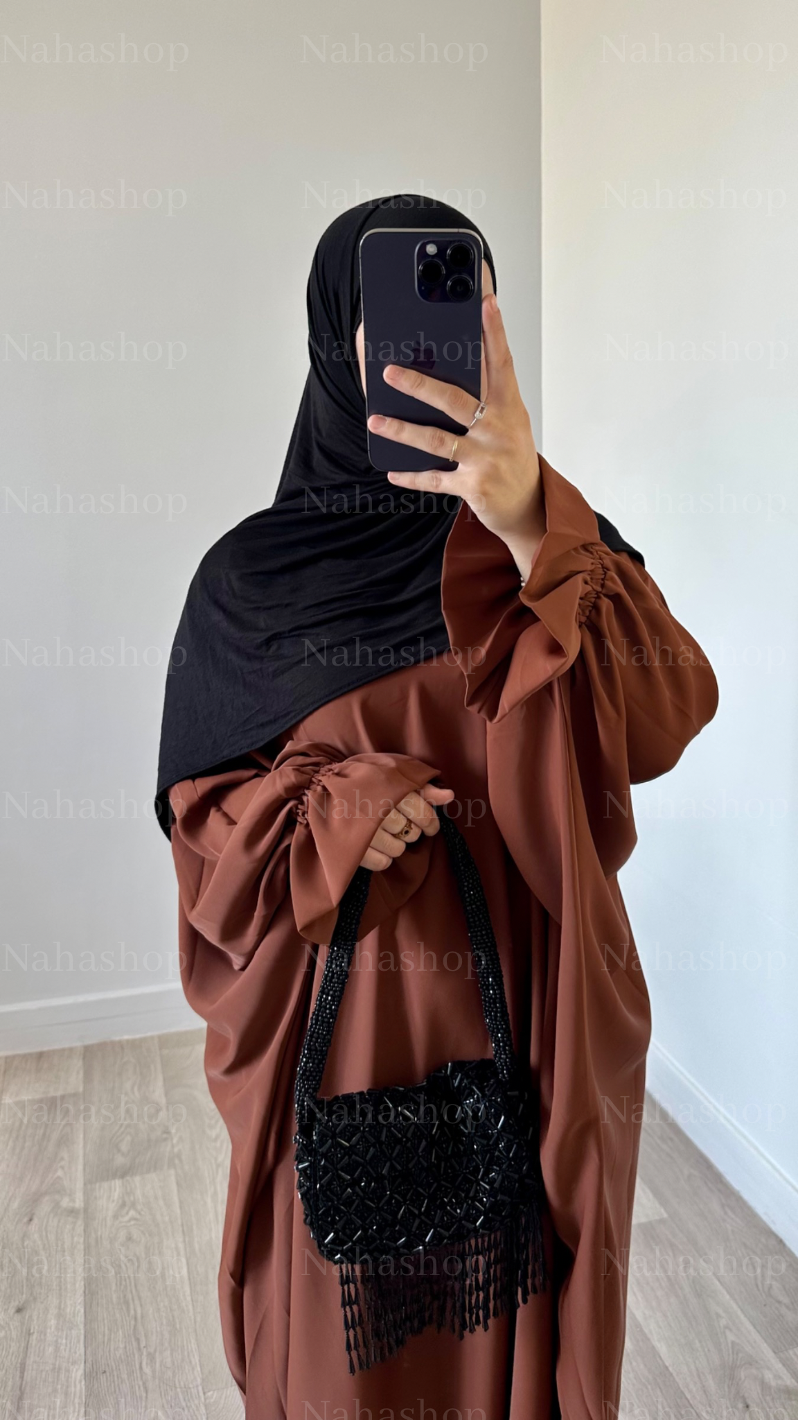 Abaya tulip sleeve BLACK
