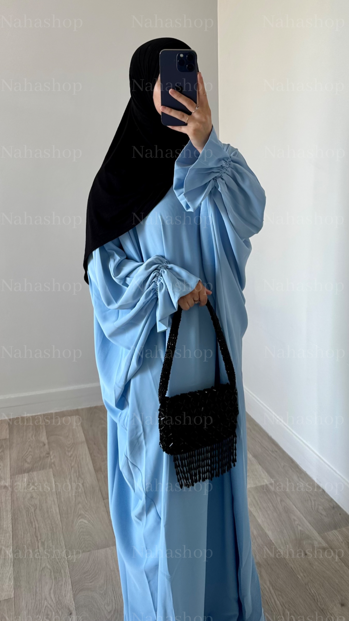 Abaya tulip sleeve BLACK