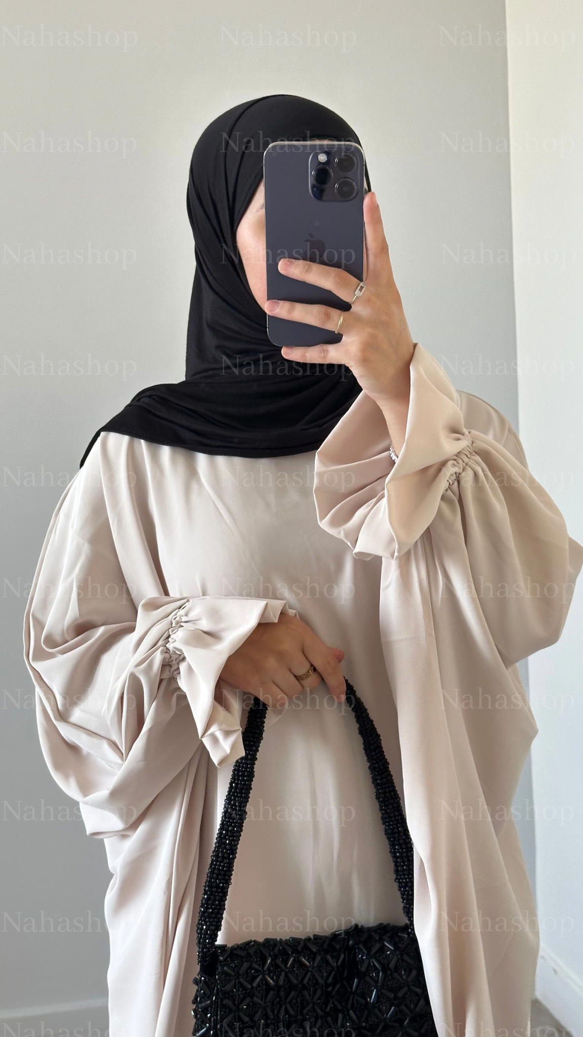 Abaya tulip sleeve BLACK
