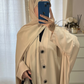 Kimono bouton en soie de médine BEIGE