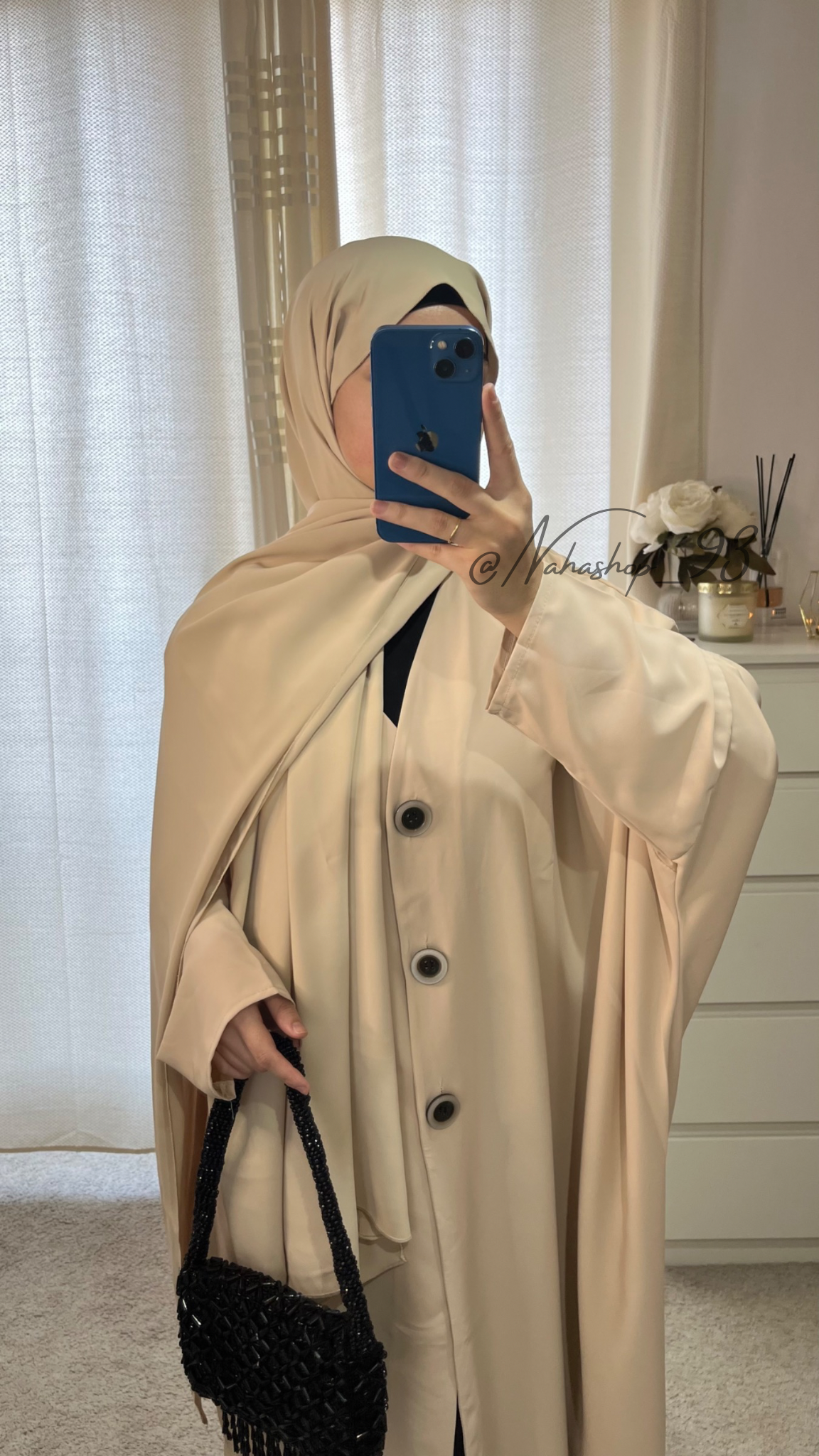 Kimono bouton en soie de médine BEIGE
