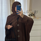 Kimono bouton en soie de médine MARRON CHOCOLAT