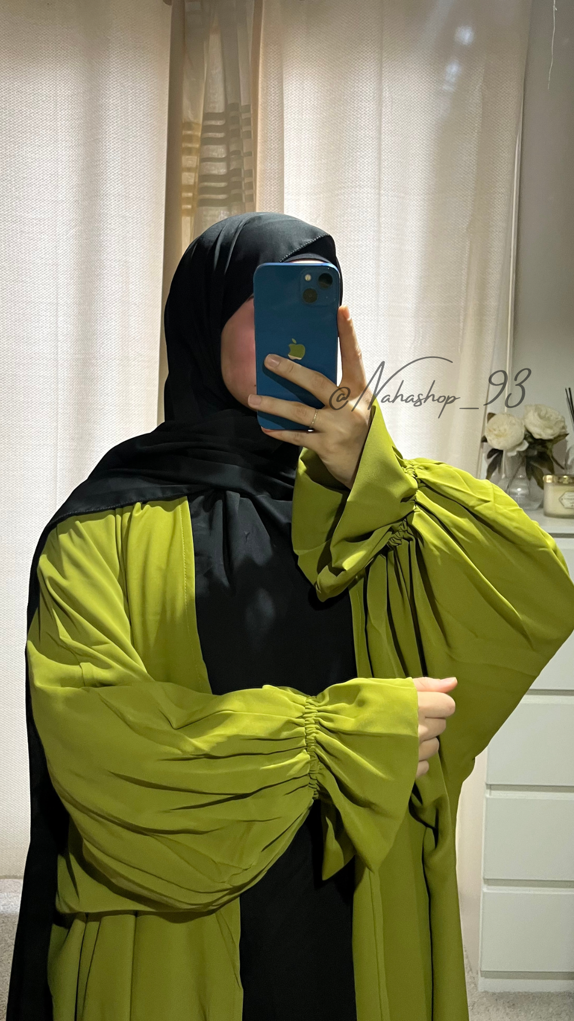 Tulip sleeve kimono in Medina silk OLIVE GREEN