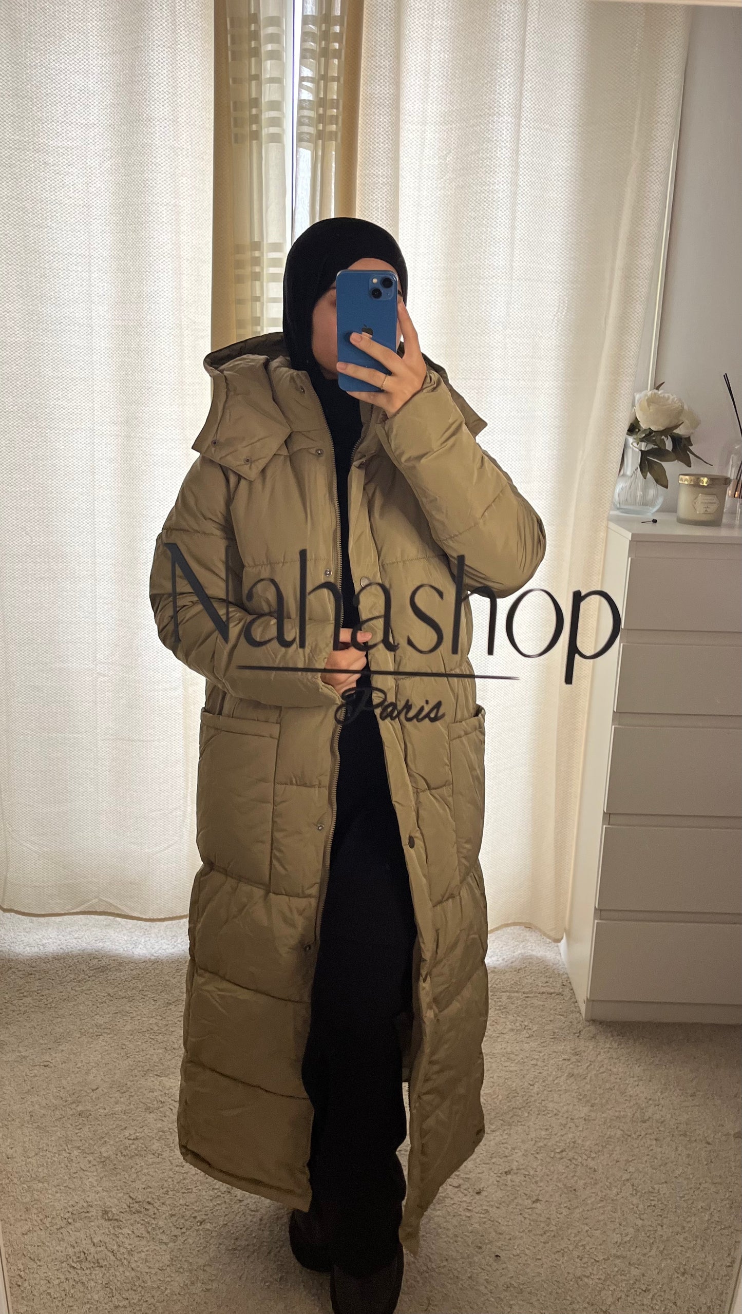 Long down jacket GREEN