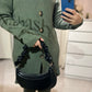 Ensemble en maille bouton VERT