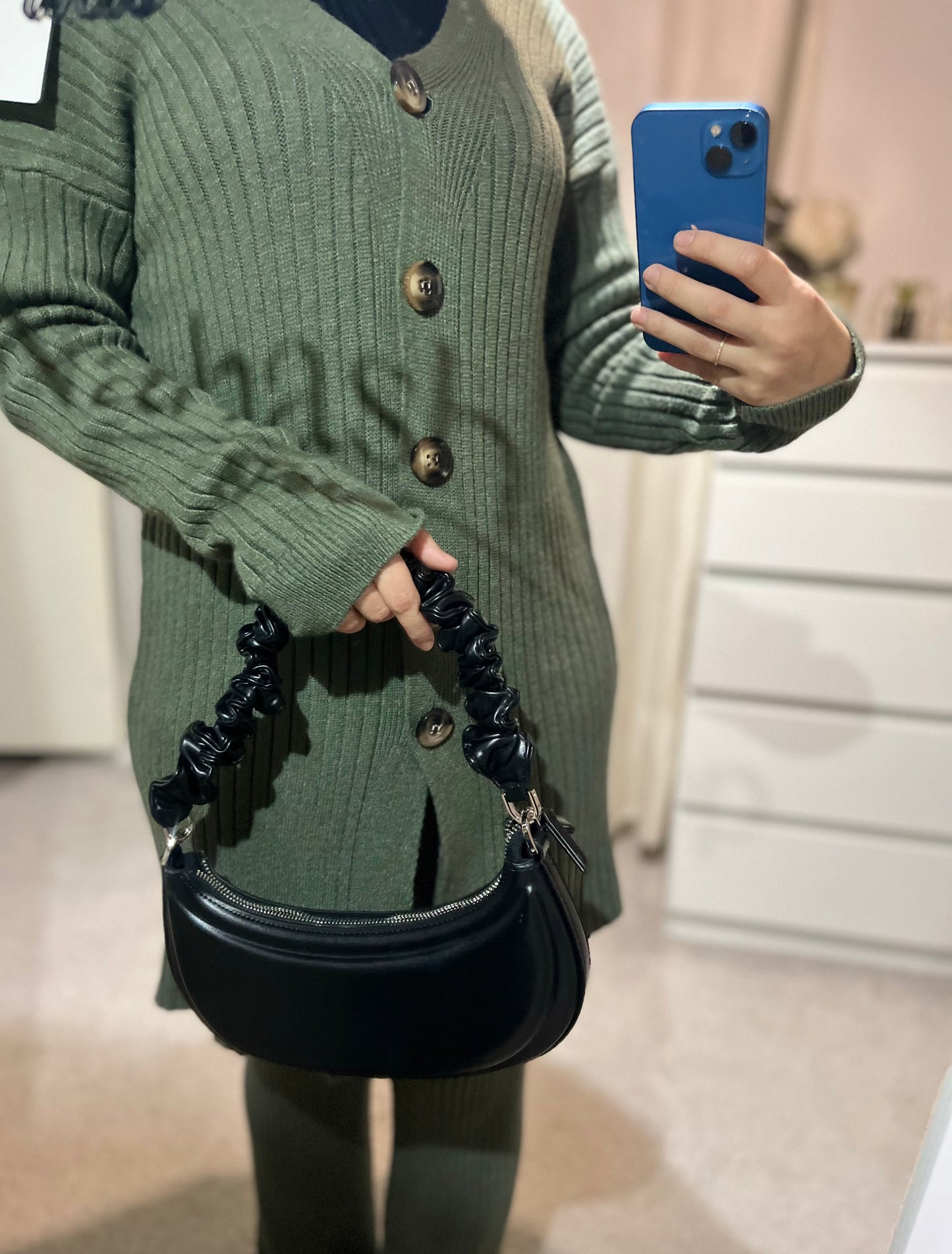 Button knit set GREEN