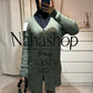 Ensemble en maille bouton VERT