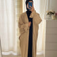 Kimono manche tulipe en maille fine BEIGE