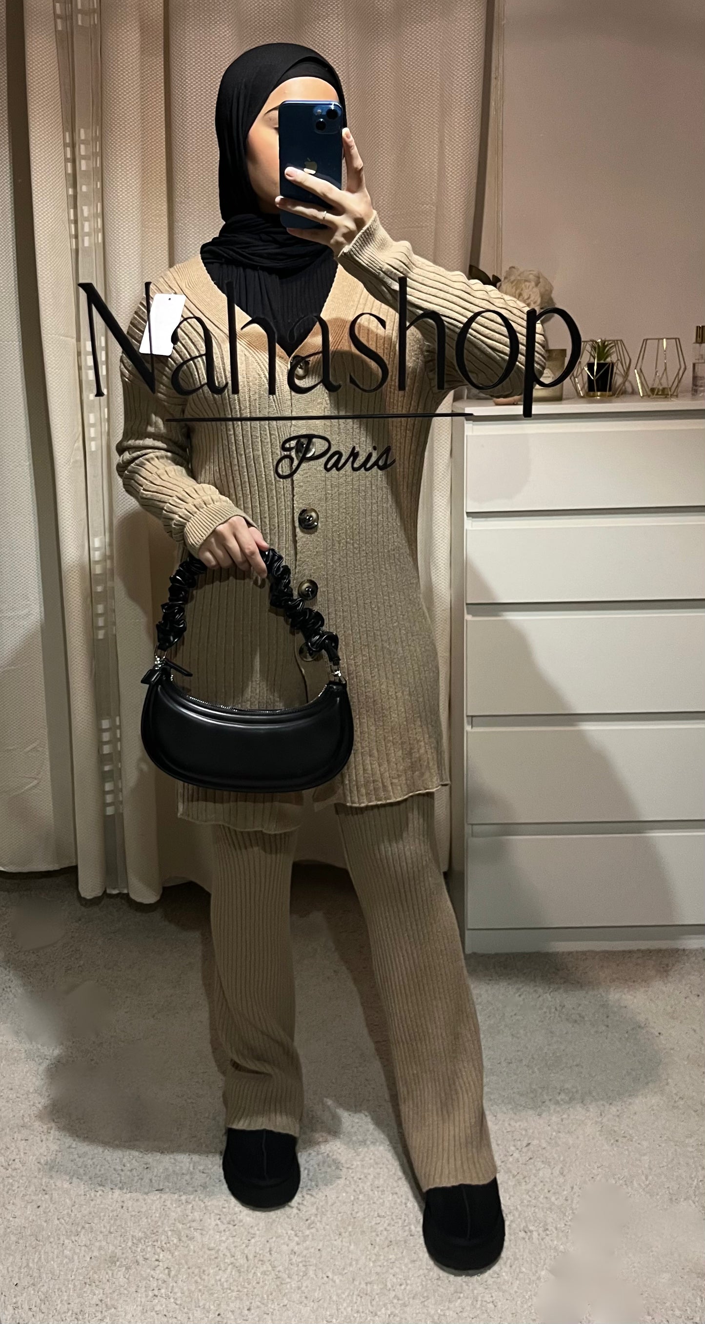 Ensemble en maille bouton CAMEL