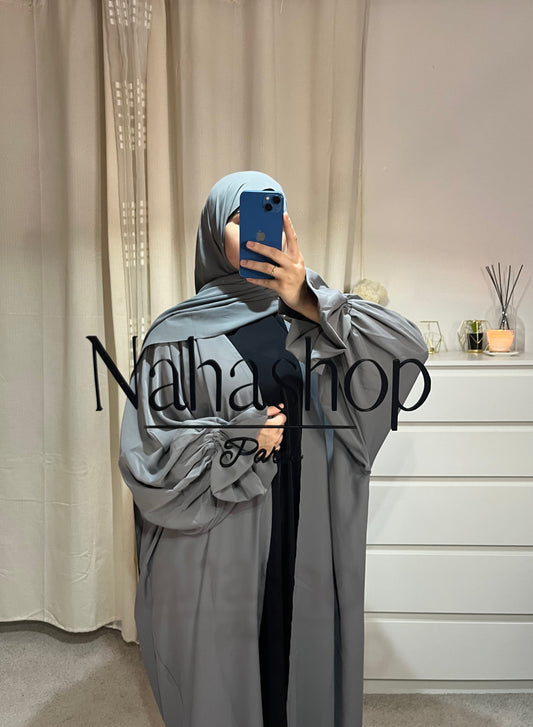 Medina silk tulip sleeve kimono GRAY
